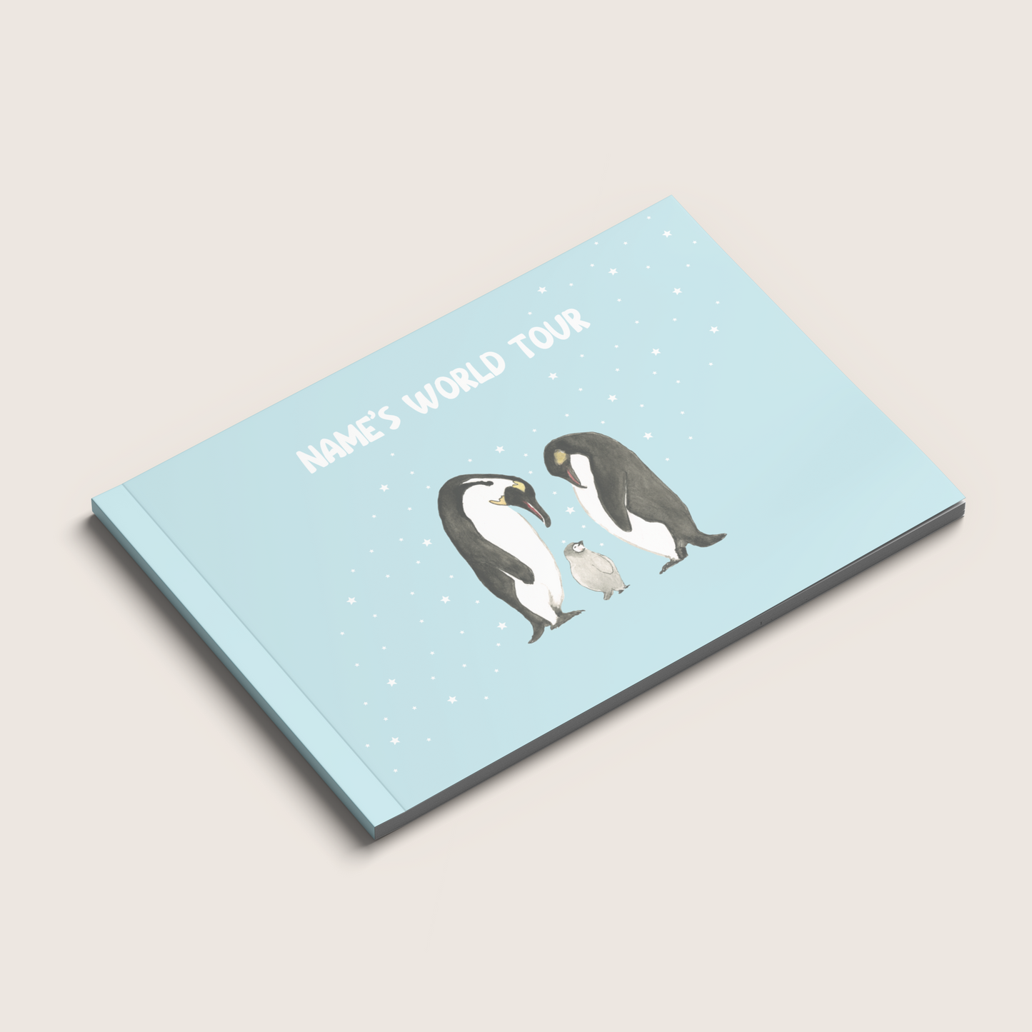 world tour soft cover EN light blue pinguins