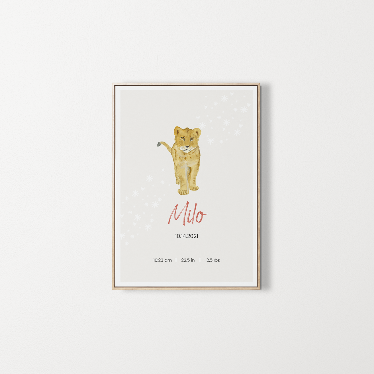 birth poster lion cub