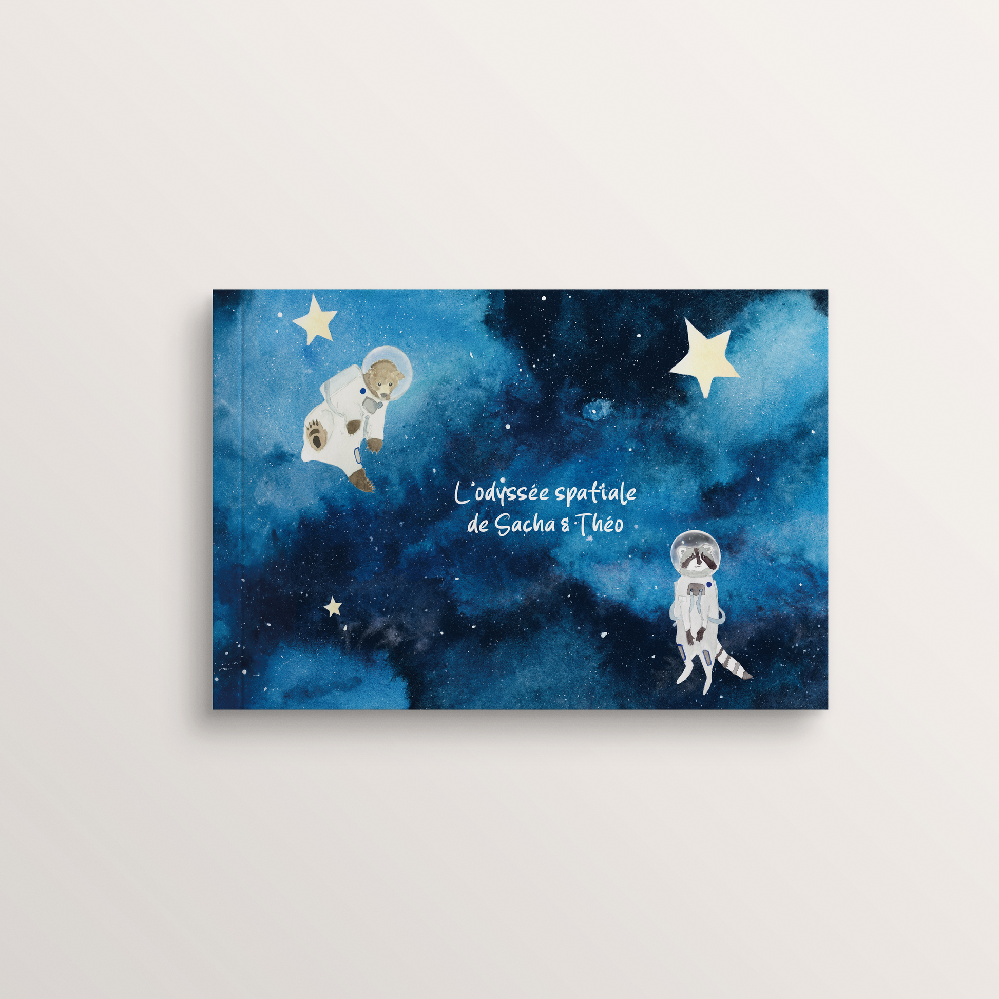 livre personnalisé enfant en duo - couverture aurore astrale