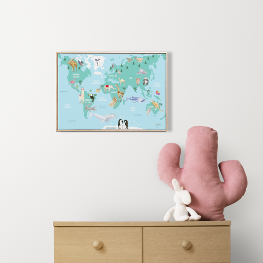 poster carte du monde chambre enfant 